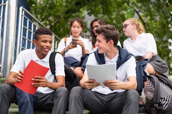 Students and teachers collaborating
